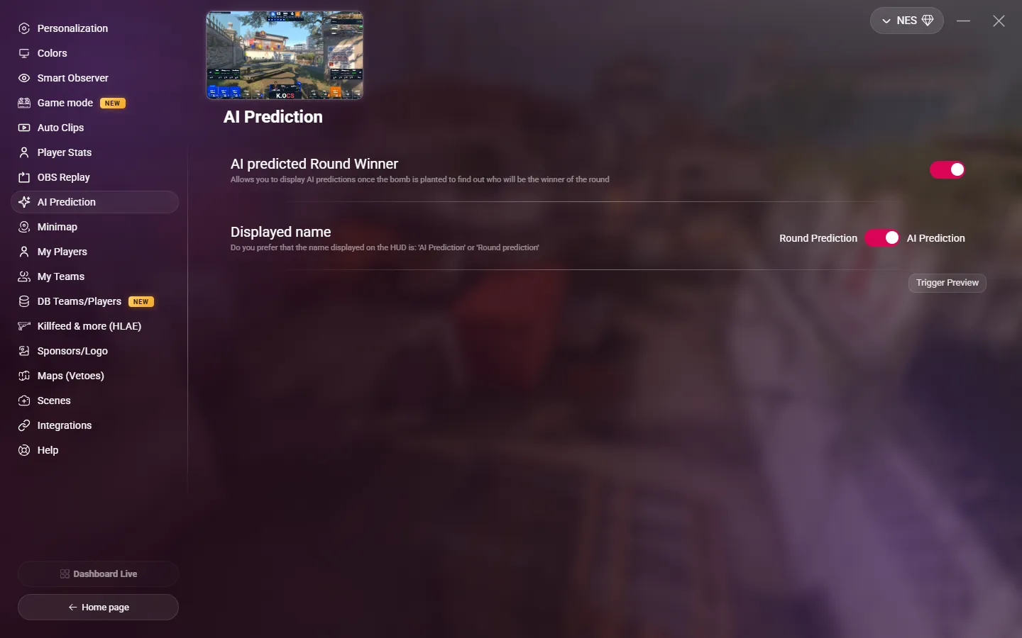 The AI Prediction page