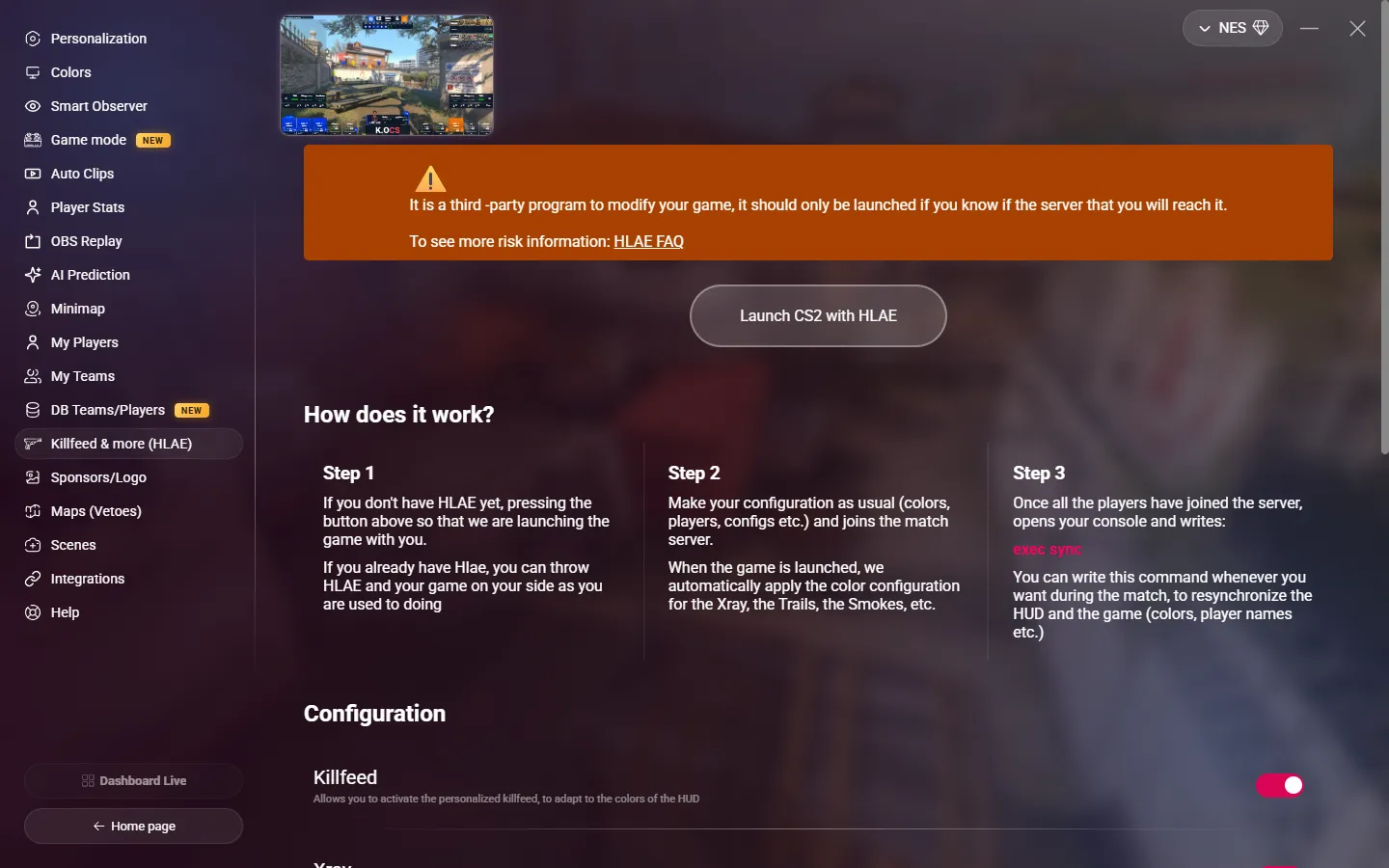 The Killfeed & more (HLAE) page