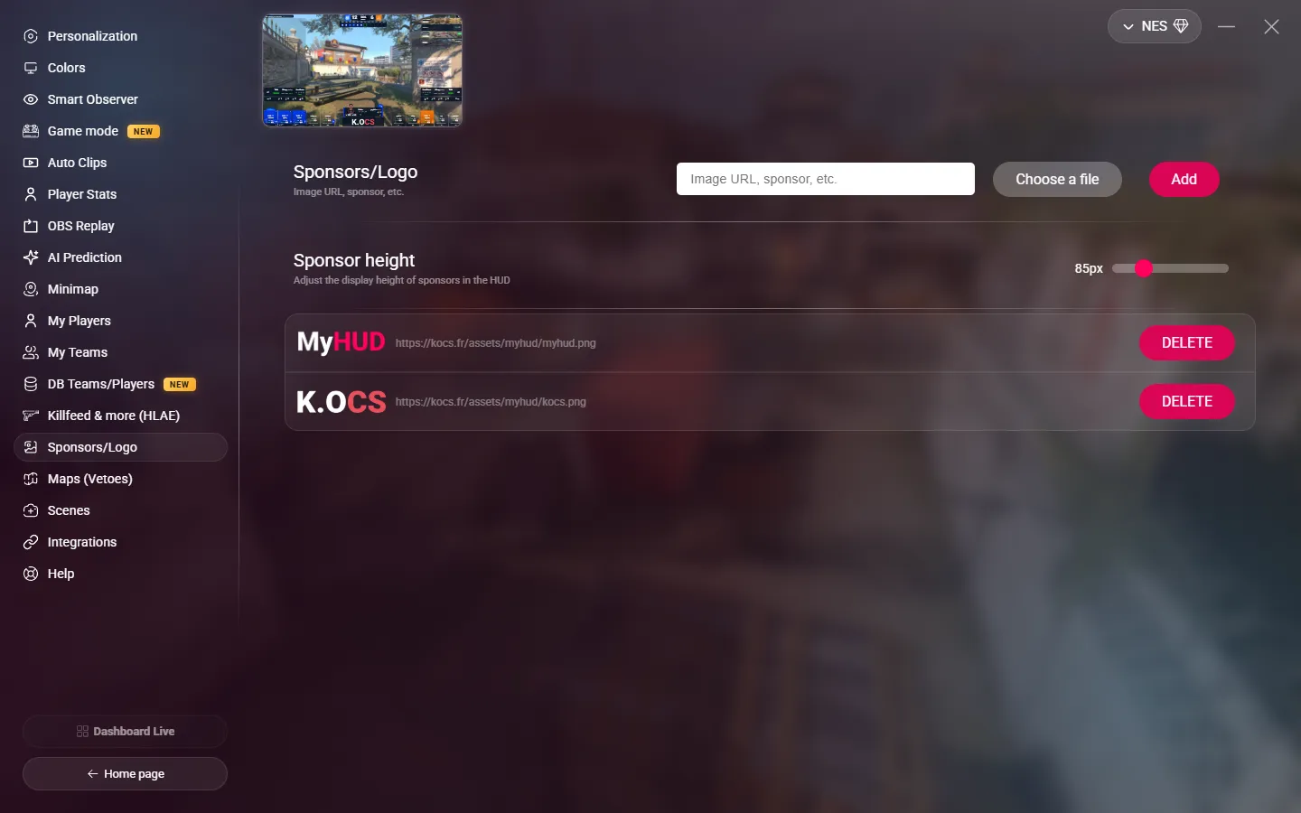 The Sponsors/Logo page